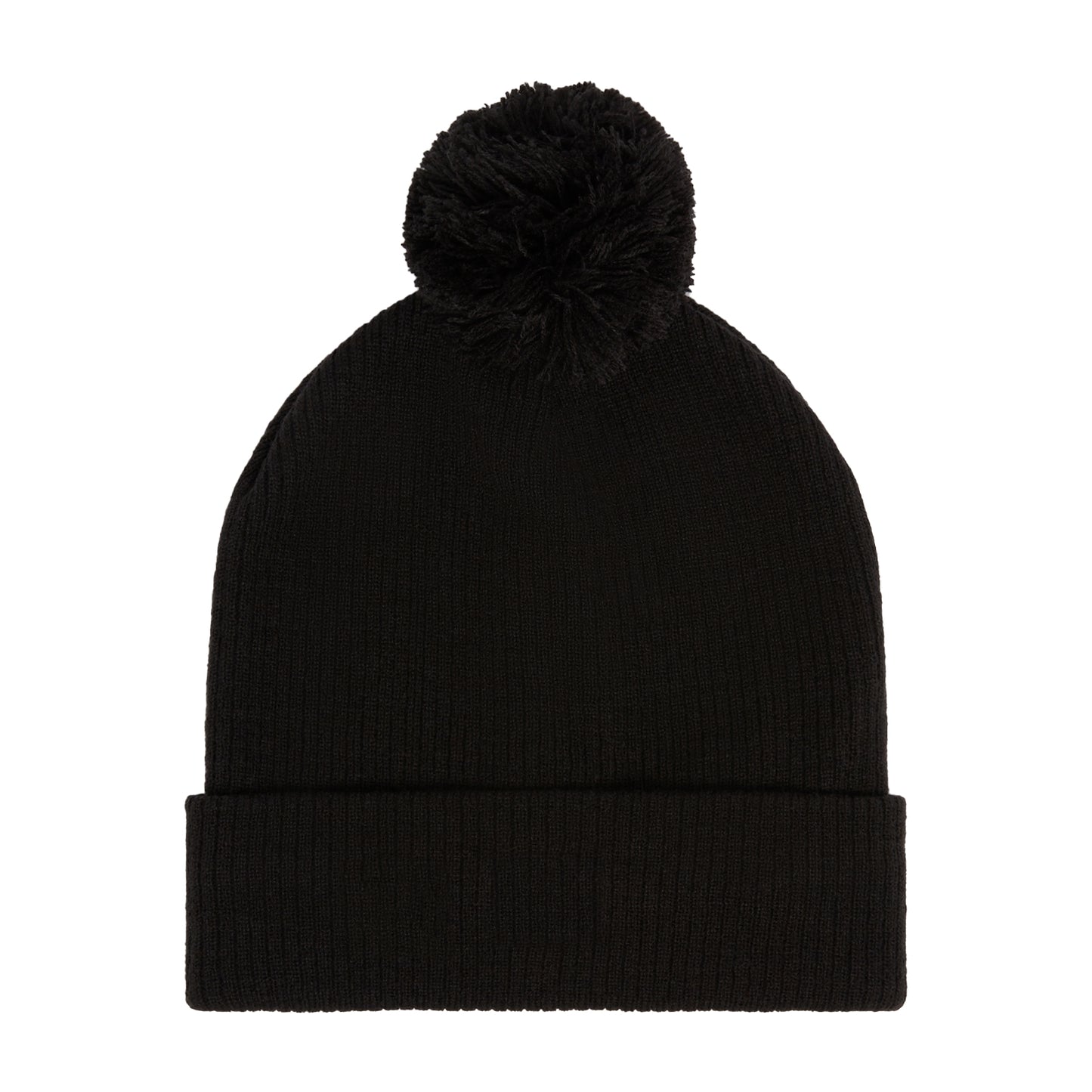 Jet Black - Back - Lyle & Scott Mens Plain Bobble Golf Beanie