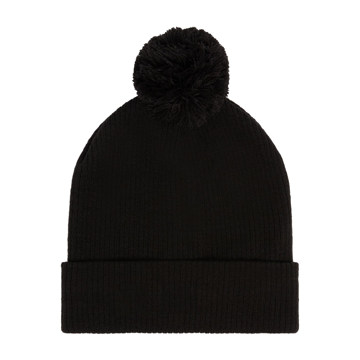 Jet Black - Back - Lyle & Scott Mens Plain Bobble Golf Beanie