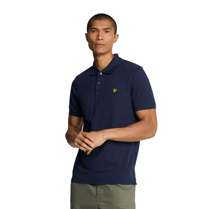 Navy - Side - Lyle & Scott Mens Long-Sleeved Polo Shirt