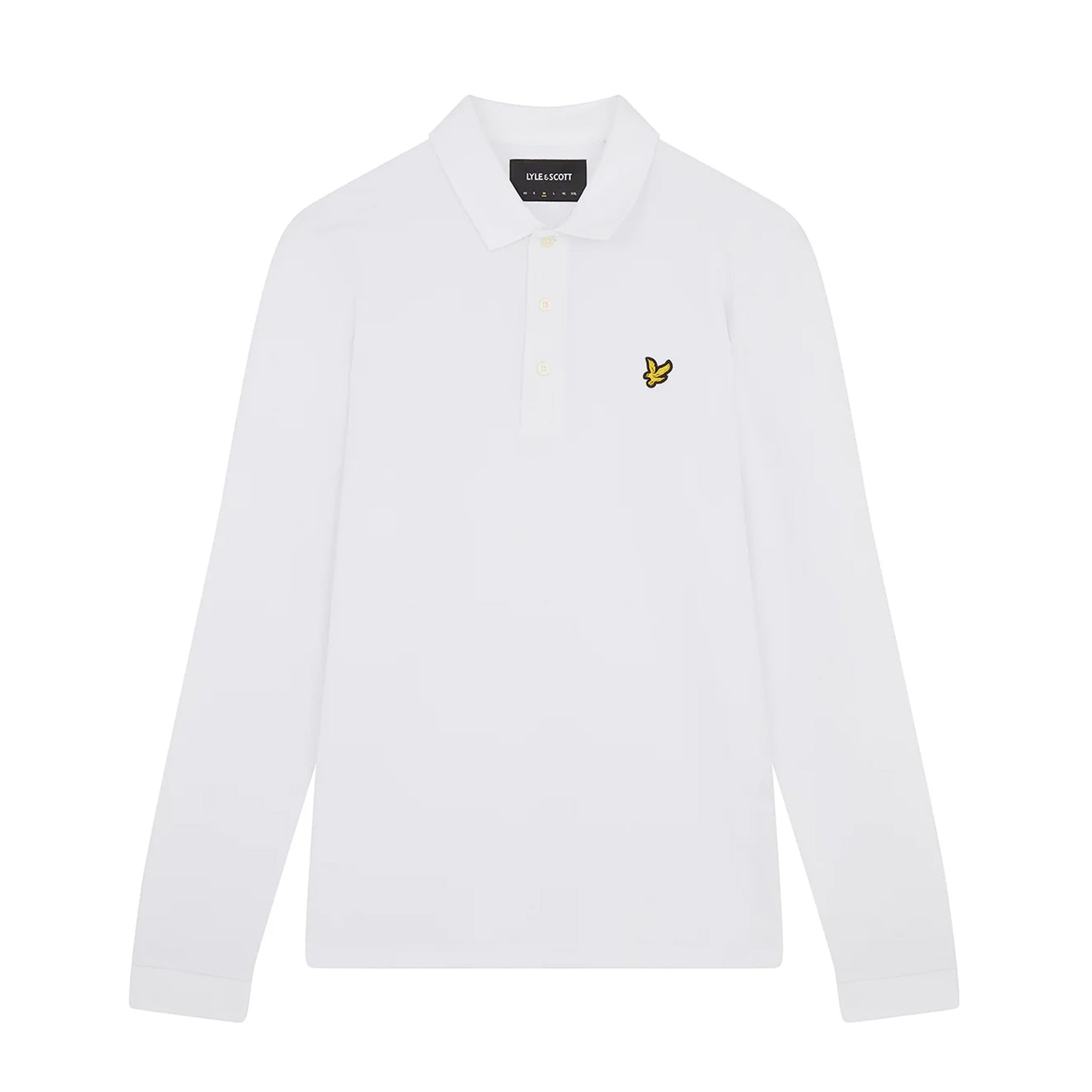 White - Front - Lyle & Scott Mens Long-Sleeved Polo Shirt