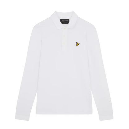 White - Front - Lyle & Scott Mens Long-Sleeved Polo Shirt