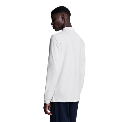 White - Back - Lyle & Scott Mens Long-Sleeved Polo Shirt