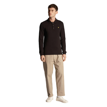 Jet Black - Lifestyle - Lyle & Scott Mens Long-Sleeved Polo Shirt