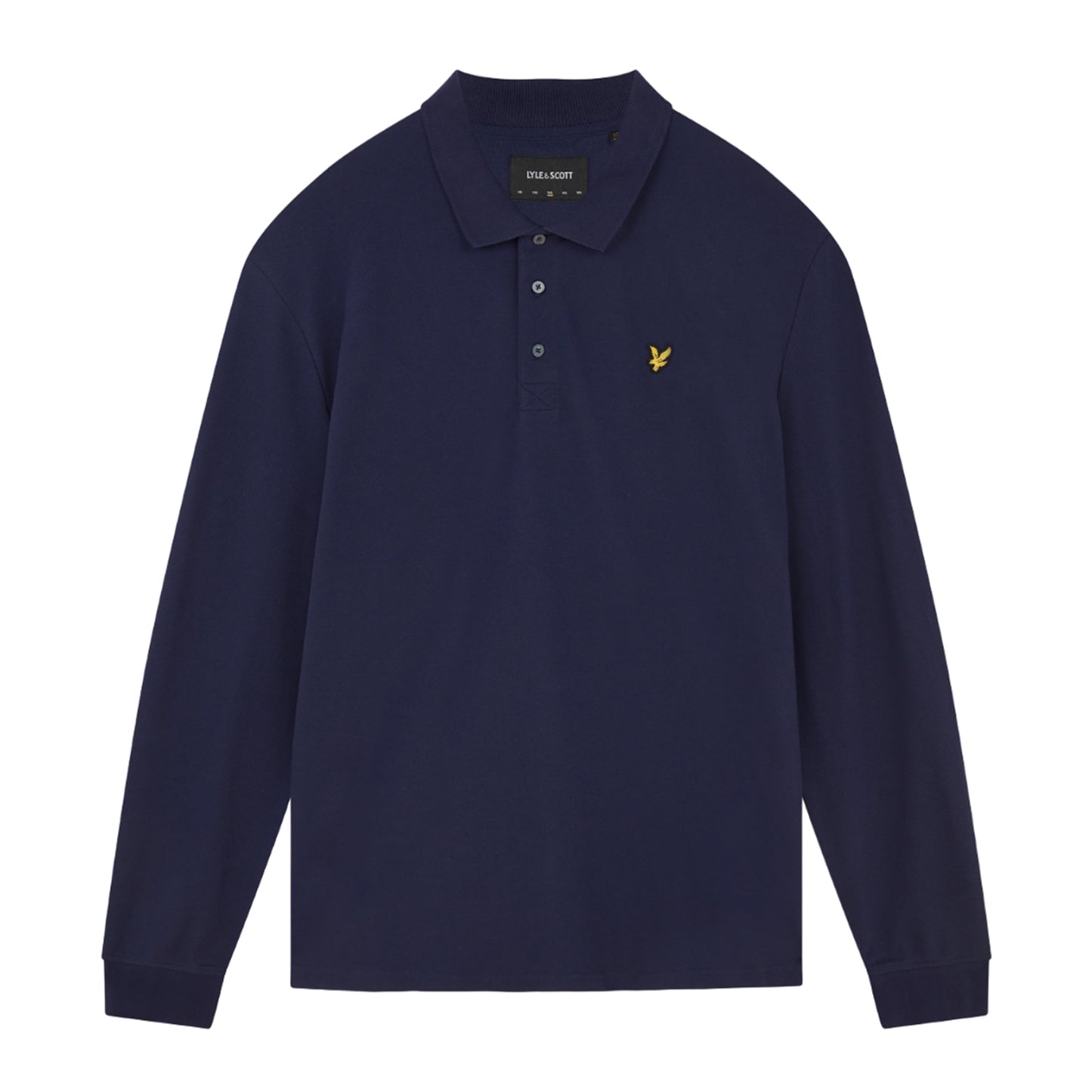 Navy - Front - Lyle & Scott Mens Long-Sleeved Polo Shirt