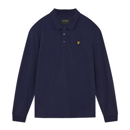 Navy - Front - Lyle & Scott Mens Long-Sleeved Polo Shirt