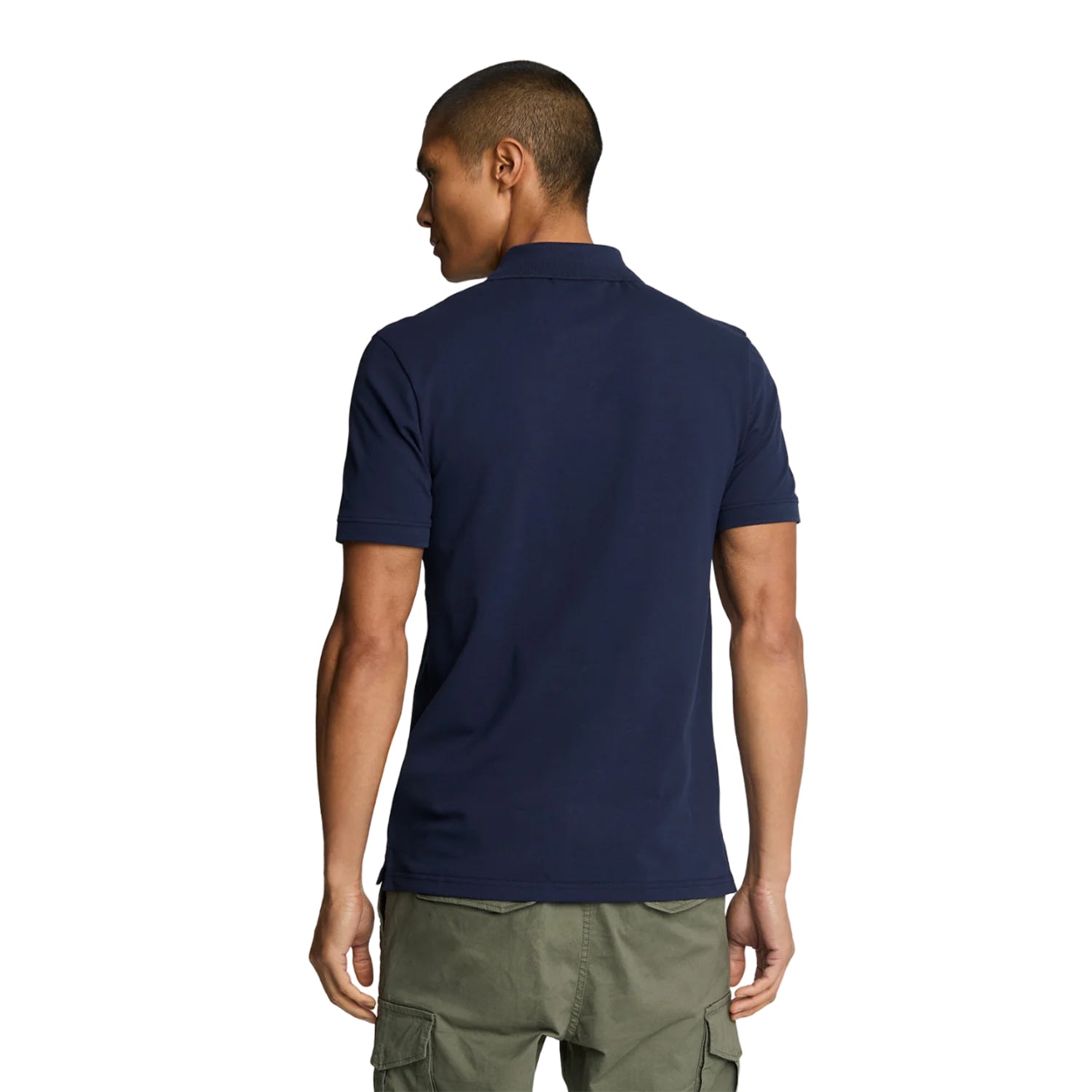 Navy - Back - Lyle & Scott Mens Long-Sleeved Polo Shirt