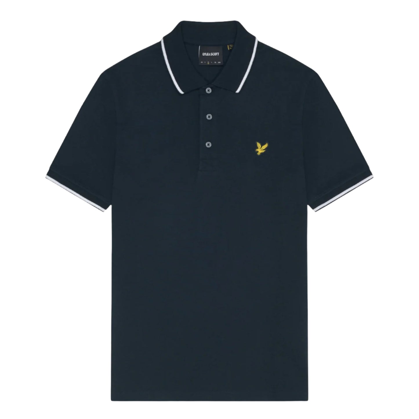 Dark Navy-White - Front - Lyle & Scott Mens Tipped Polo Shirt
