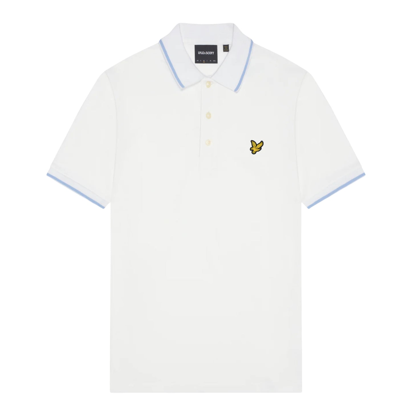 White-Light Blue - Front - Lyle & Scott Mens Tipped Polo Shirt