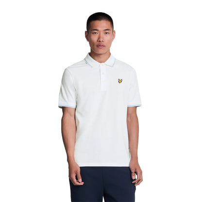 White-Light Blue - Side - Lyle & Scott Mens Tipped Polo Shirt