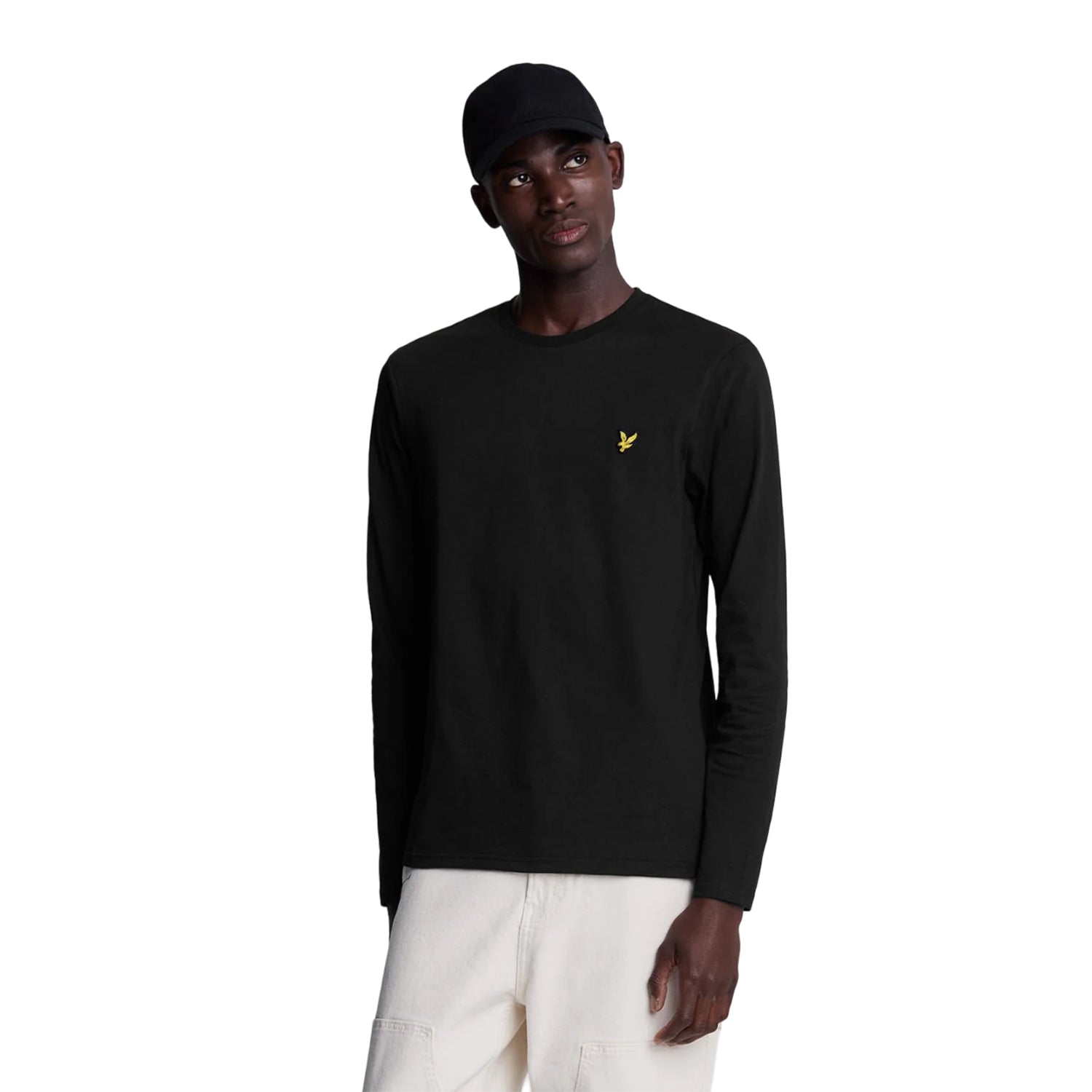 Jet Black - Side - Lyle & Scott Mens Plain Long-Sleeved T-Shirt
