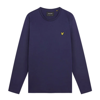 Navy - Front - Lyle & Scott Mens Plain Long-Sleeved T-Shirt