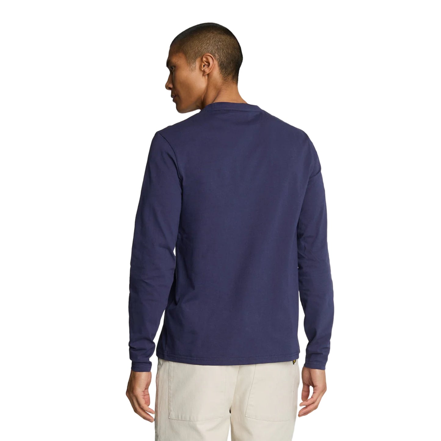 Navy - Back - Lyle & Scott Mens Plain Long-Sleeved T-Shirt