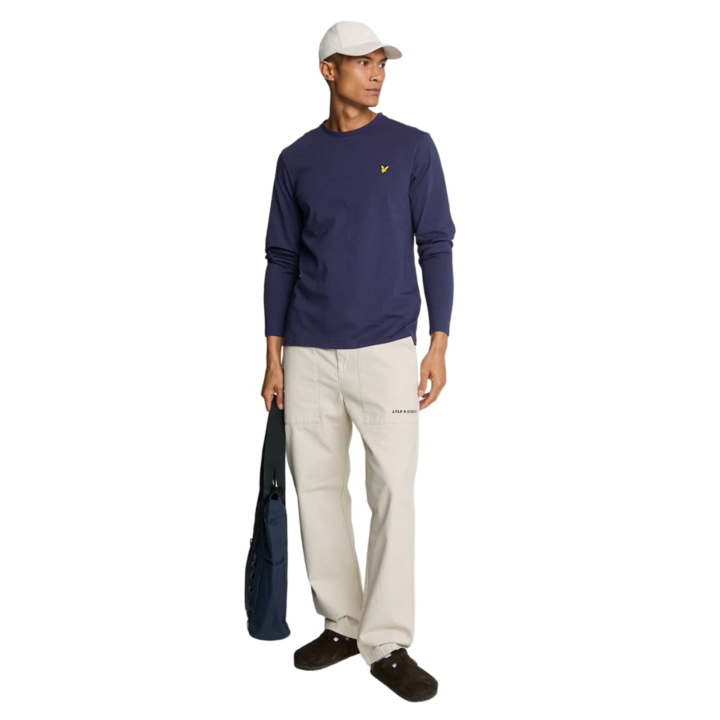Navy - Lifestyle - Lyle & Scott Mens Plain Long-Sleeved T-Shirt