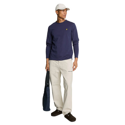 Navy - Lifestyle - Lyle & Scott Mens Plain Long-Sleeved T-Shirt