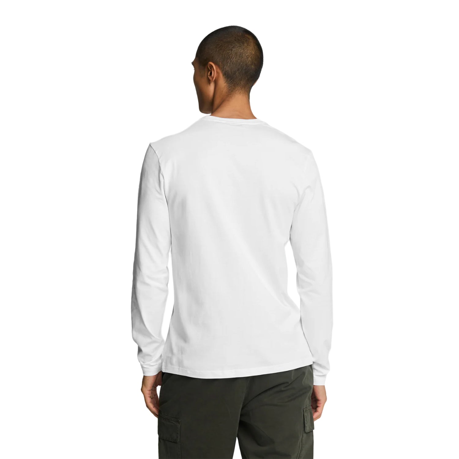 White - Back - Lyle & Scott Mens Plain Long-Sleeved T-Shirt