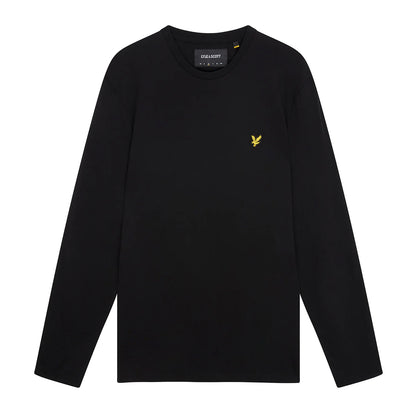 Jet Black - Front - Lyle & Scott Mens Plain Long-Sleeved T-Shirt