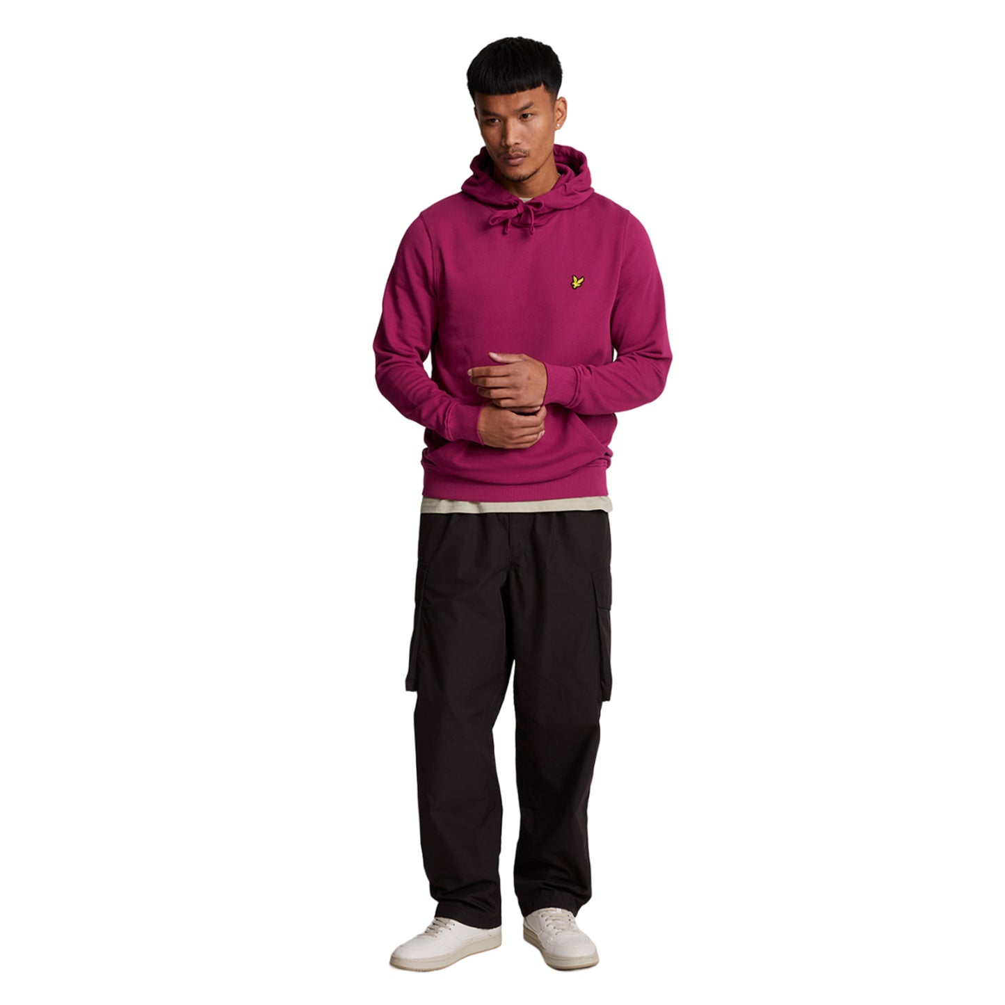 Rich Burgundy - Side - Lyle & Scott Mens Pullover Hoodie