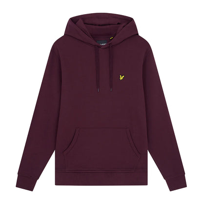 Burgundy - Front - Lyle & Scott Mens Pullover Hoodie