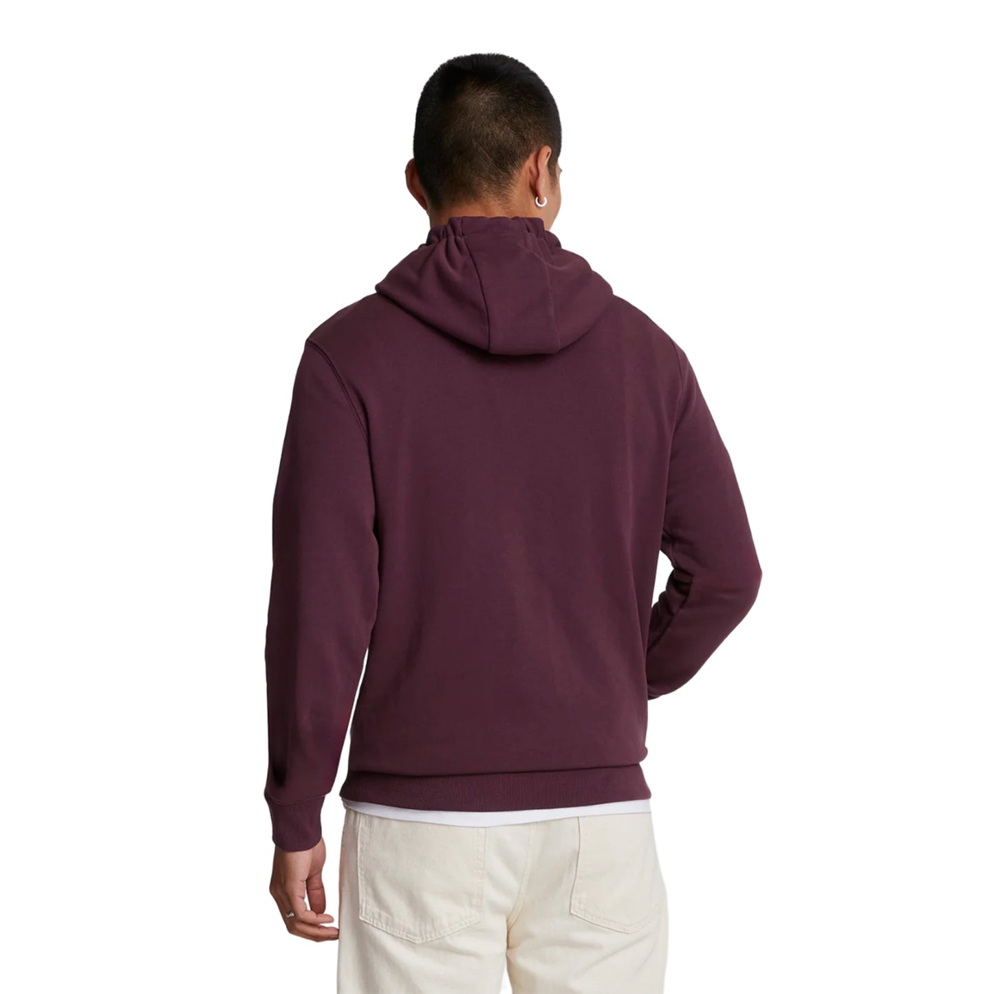 Burgundy - Back - Lyle & Scott Mens Pullover Hoodie
