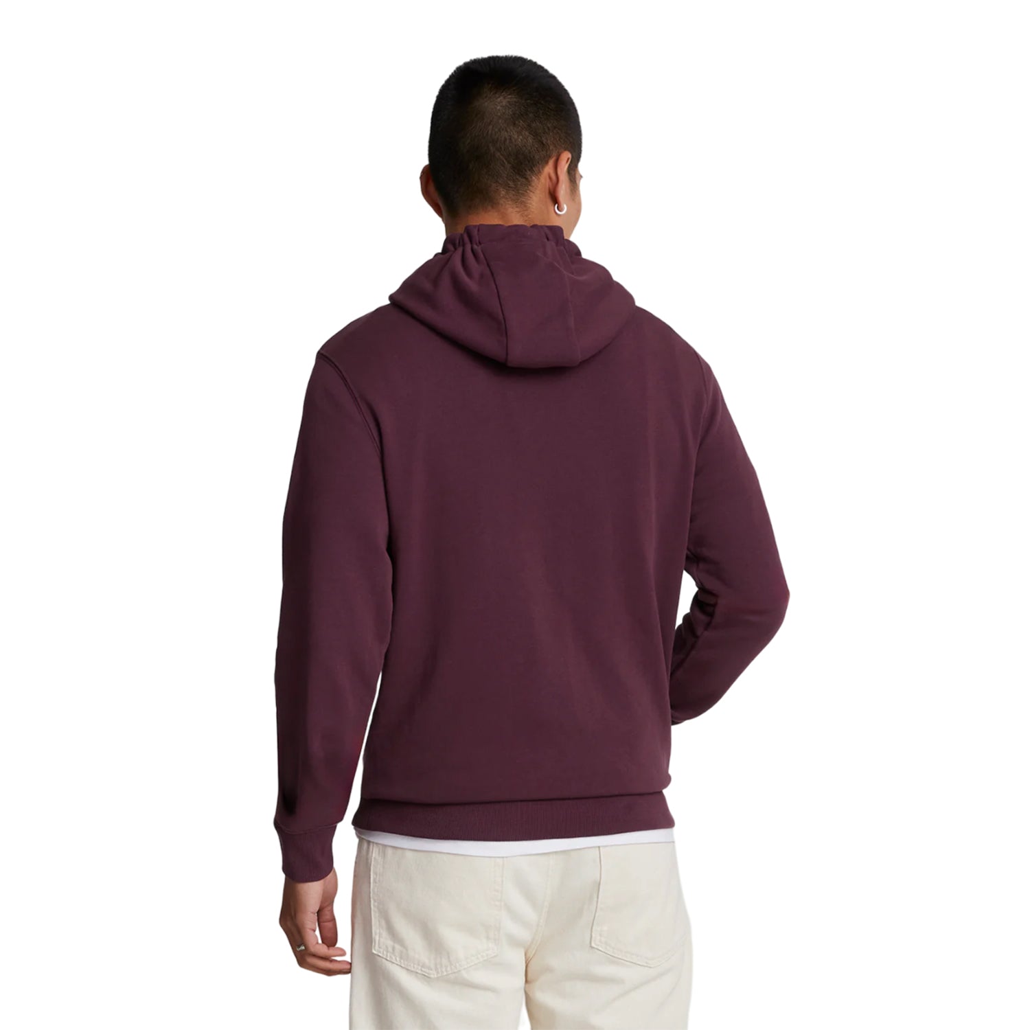 Burgundy - Back - Lyle & Scott Mens Pullover Hoodie