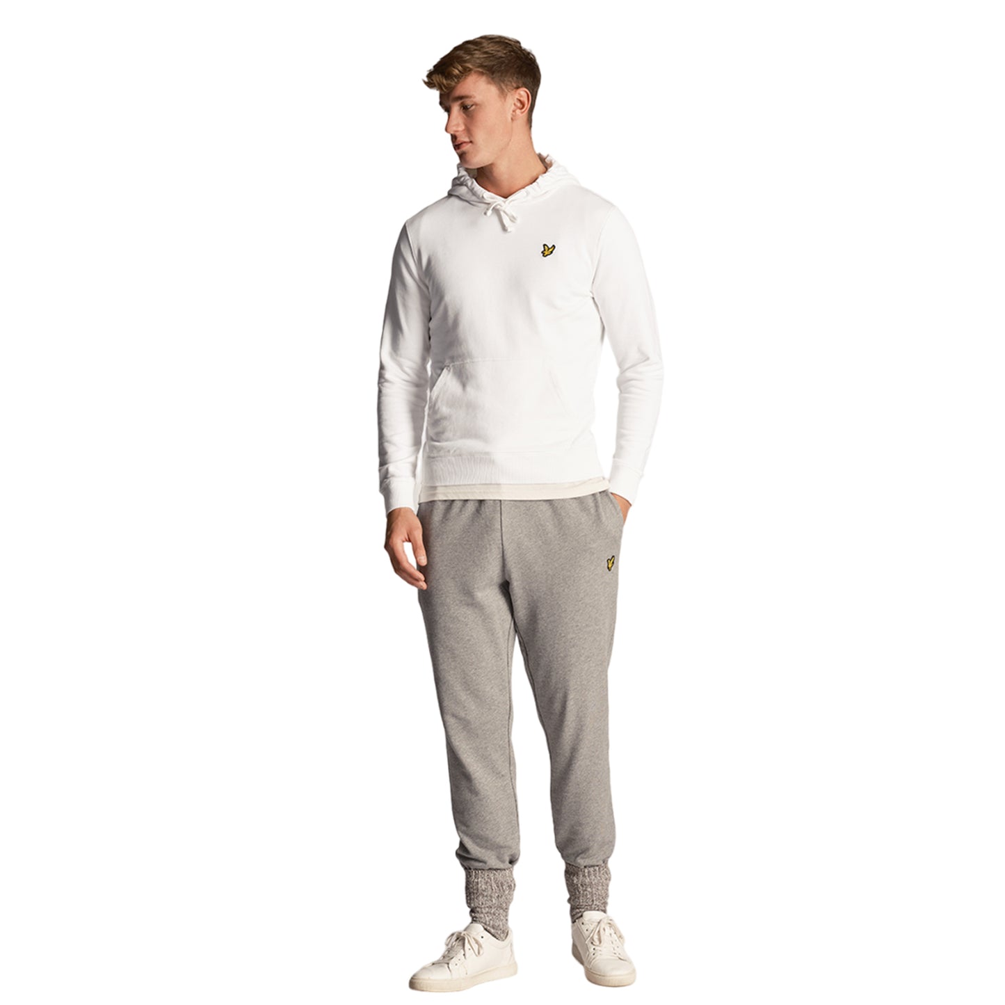 White - Side - Lyle & Scott Mens Pullover Hoodie