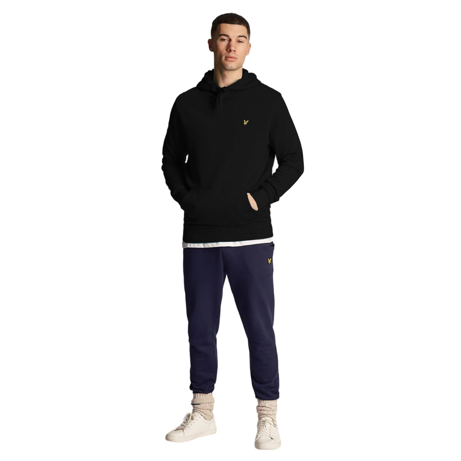 Jet Black - Lifestyle - Lyle & Scott Mens Pullover Hoodie