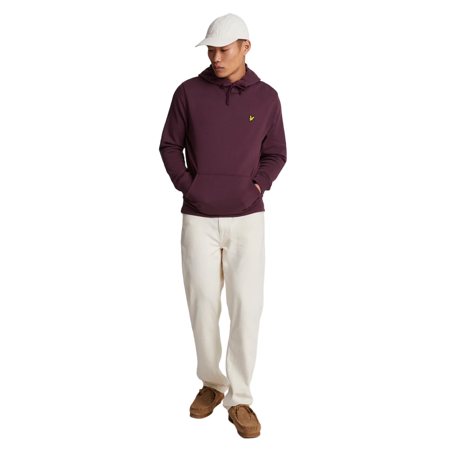 Burgundy - Lifestyle - Lyle & Scott Mens Pullover Hoodie