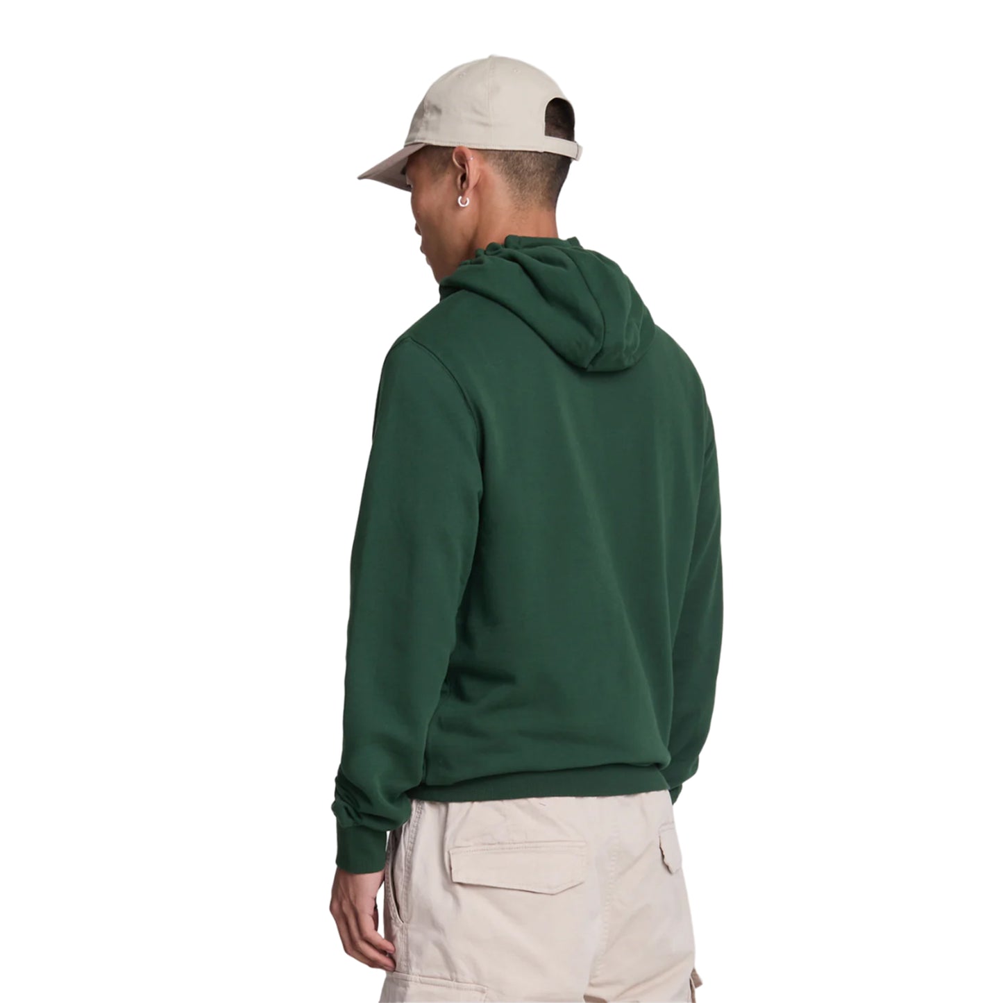 Dark Green - Back - Lyle & Scott Mens Pullover Hoodie