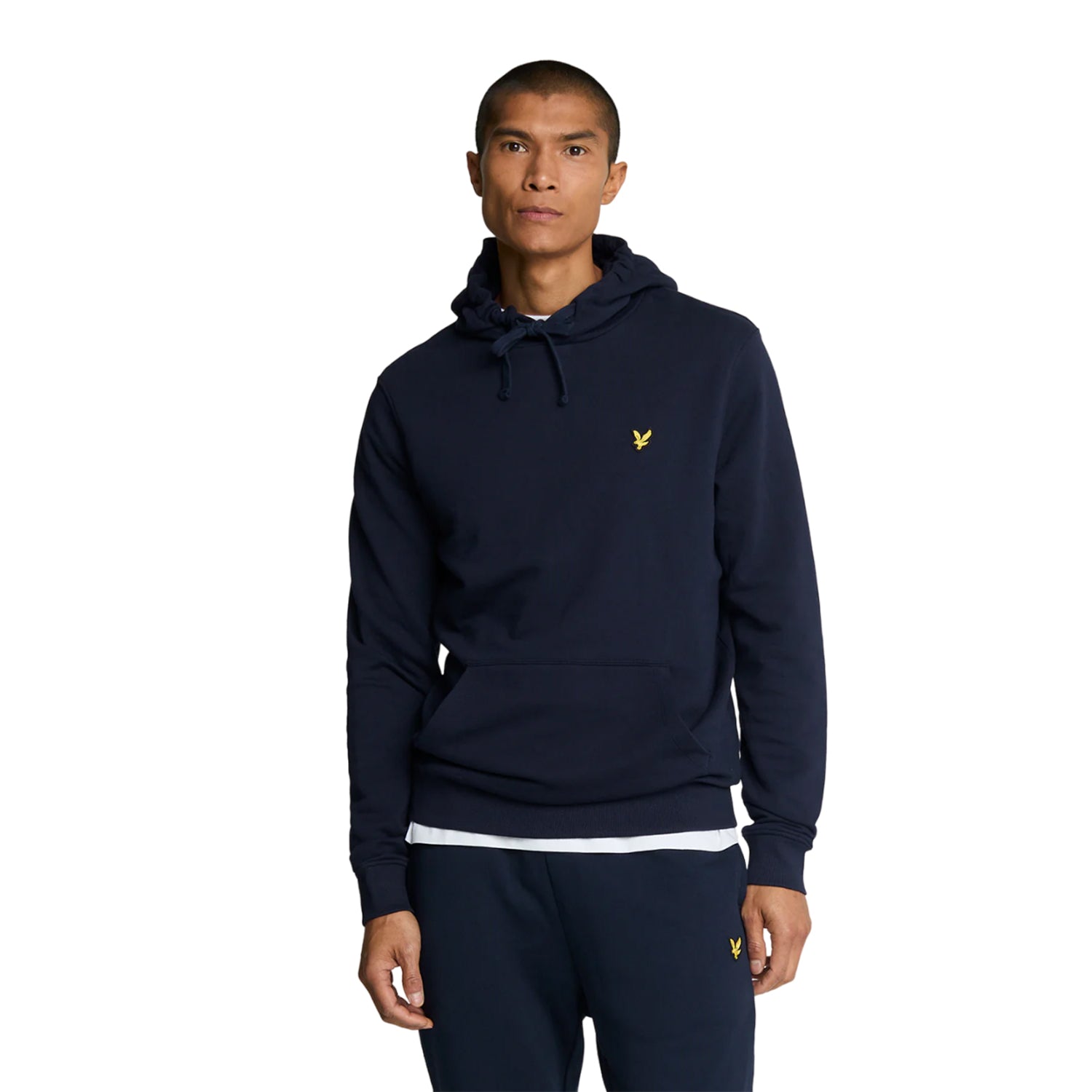 Dark Navy - Side - Lyle & Scott Mens Pullover Hoodie