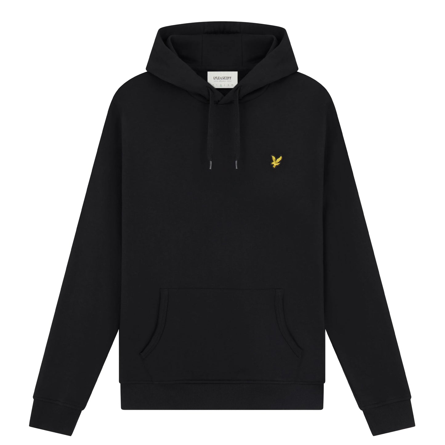 Jet Black - Front - Lyle & Scott Mens Pullover Hoodie