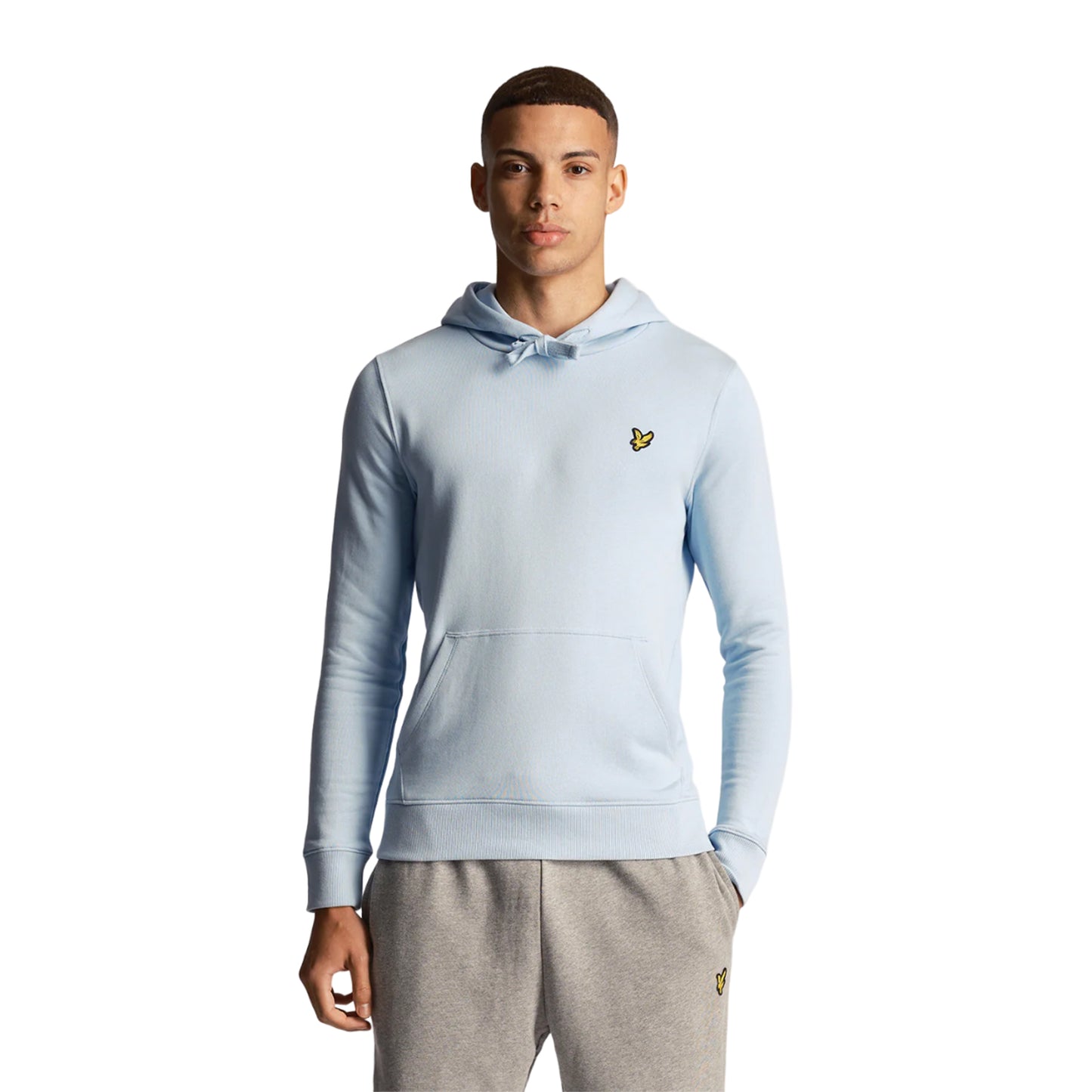 Light Blue - Side - Lyle & Scott Mens Pullover Hoodie