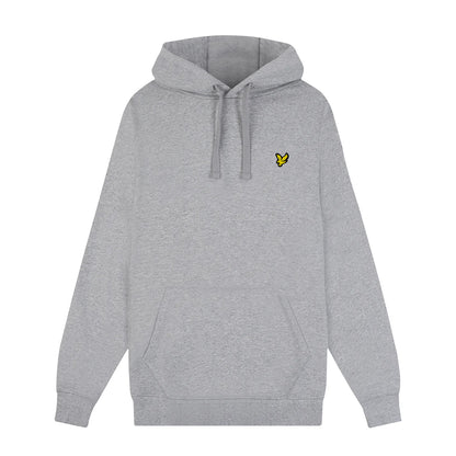 Mid Grey Marl - Front - Lyle & Scott Mens Pullover Hoodie