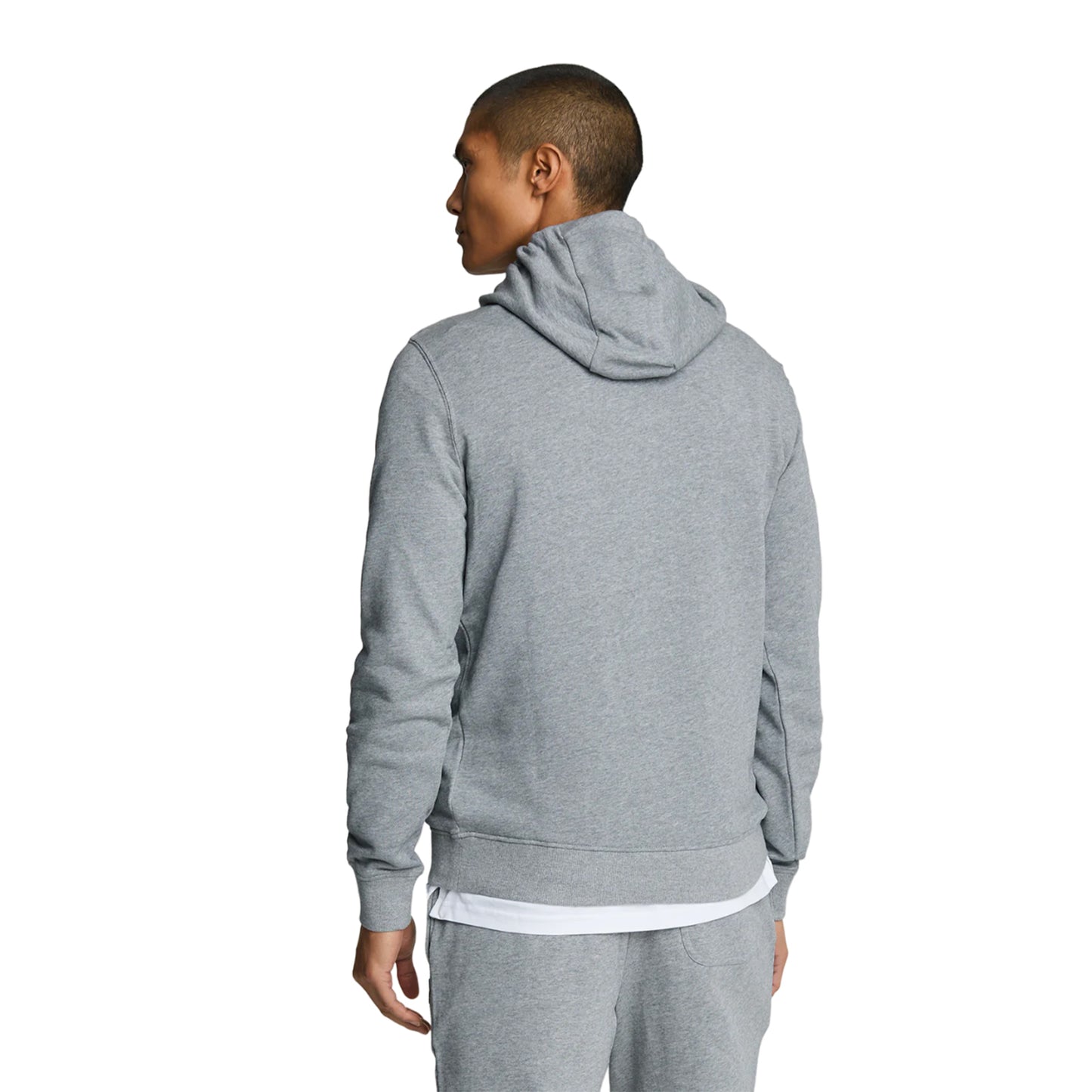 Mid Grey Marl - Back - Lyle & Scott Mens Pullover Hoodie