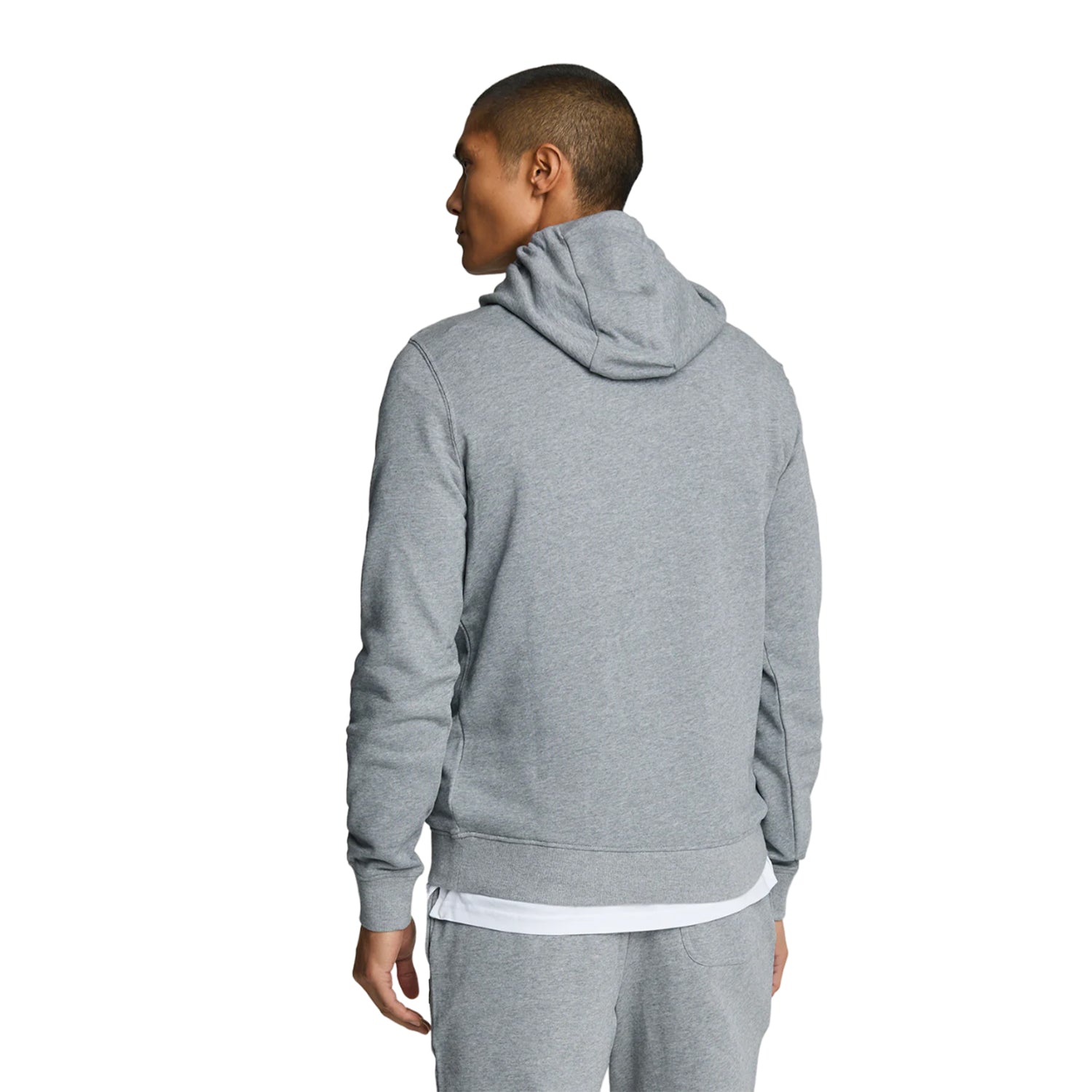 Mid Grey Marl - Back - Lyle & Scott Mens Pullover Hoodie