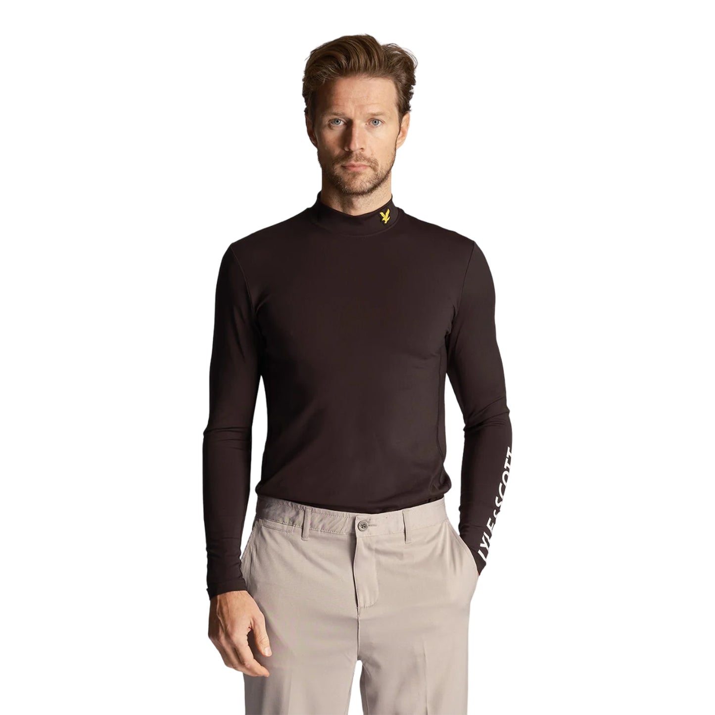 Jet Black - Side - Lyle & Scott Mens Technical Golf Base Layer Top