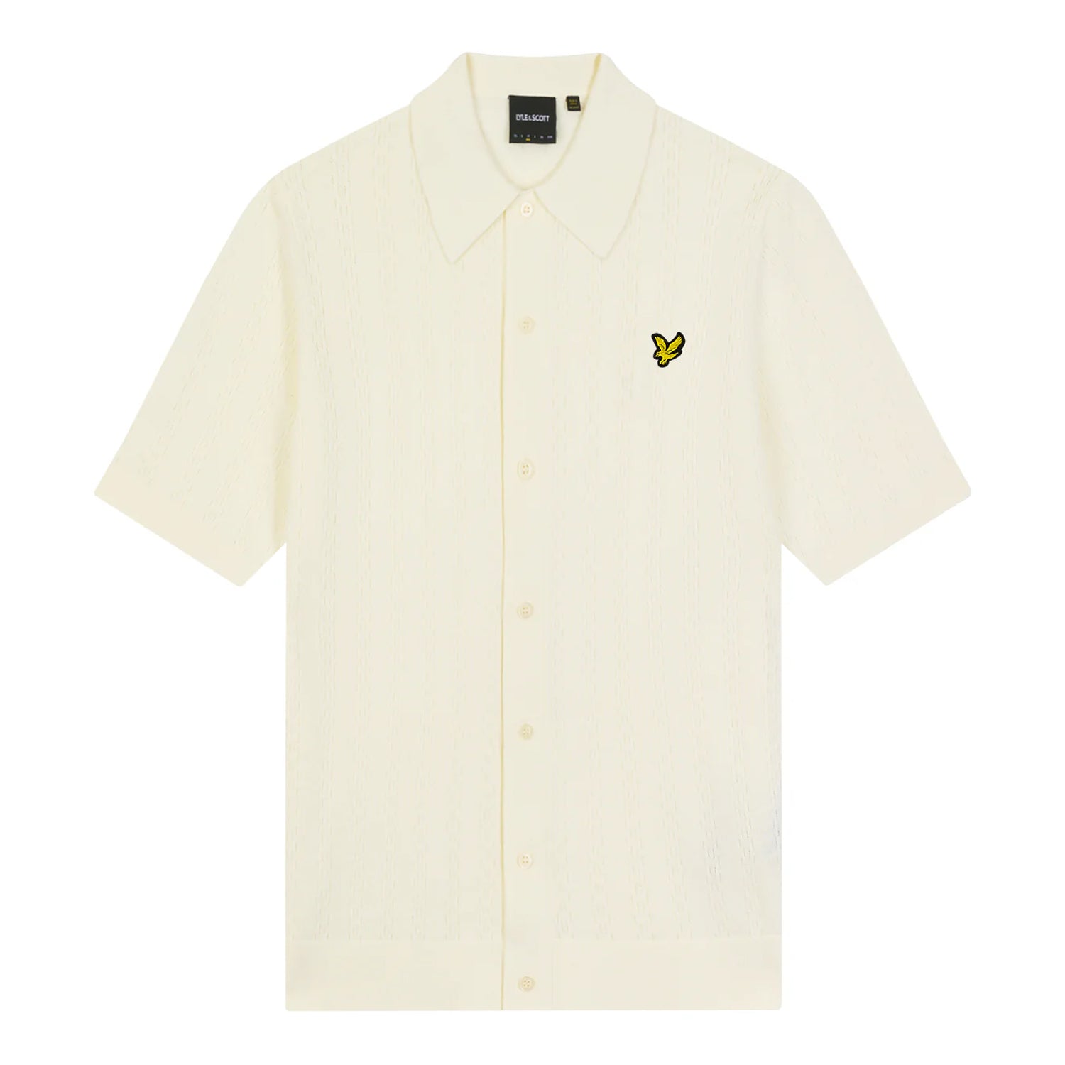 Chalk - Front - Lyle & Scott Mens Stripe Textured Polo Shirt