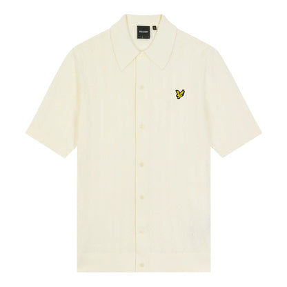 Chalk - Front - Lyle & Scott Mens Stripe Textured Polo Shirt