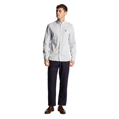Light Blue-White - Lifestyle - Lyle & Scott Mens Gingham Slim Long-Sleeved Shirt