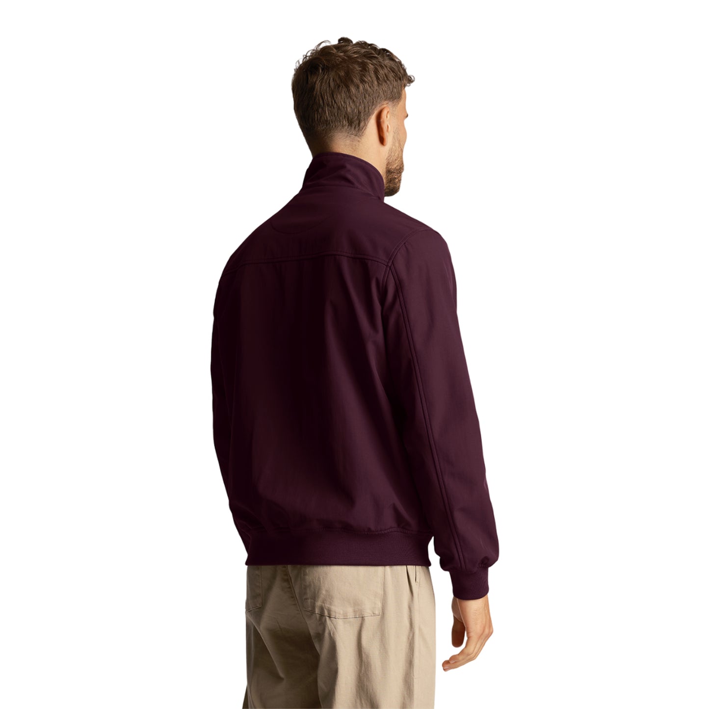 Burgundy - Back - Lyle & Scott Mens Mesh Funnel Neck Jacket