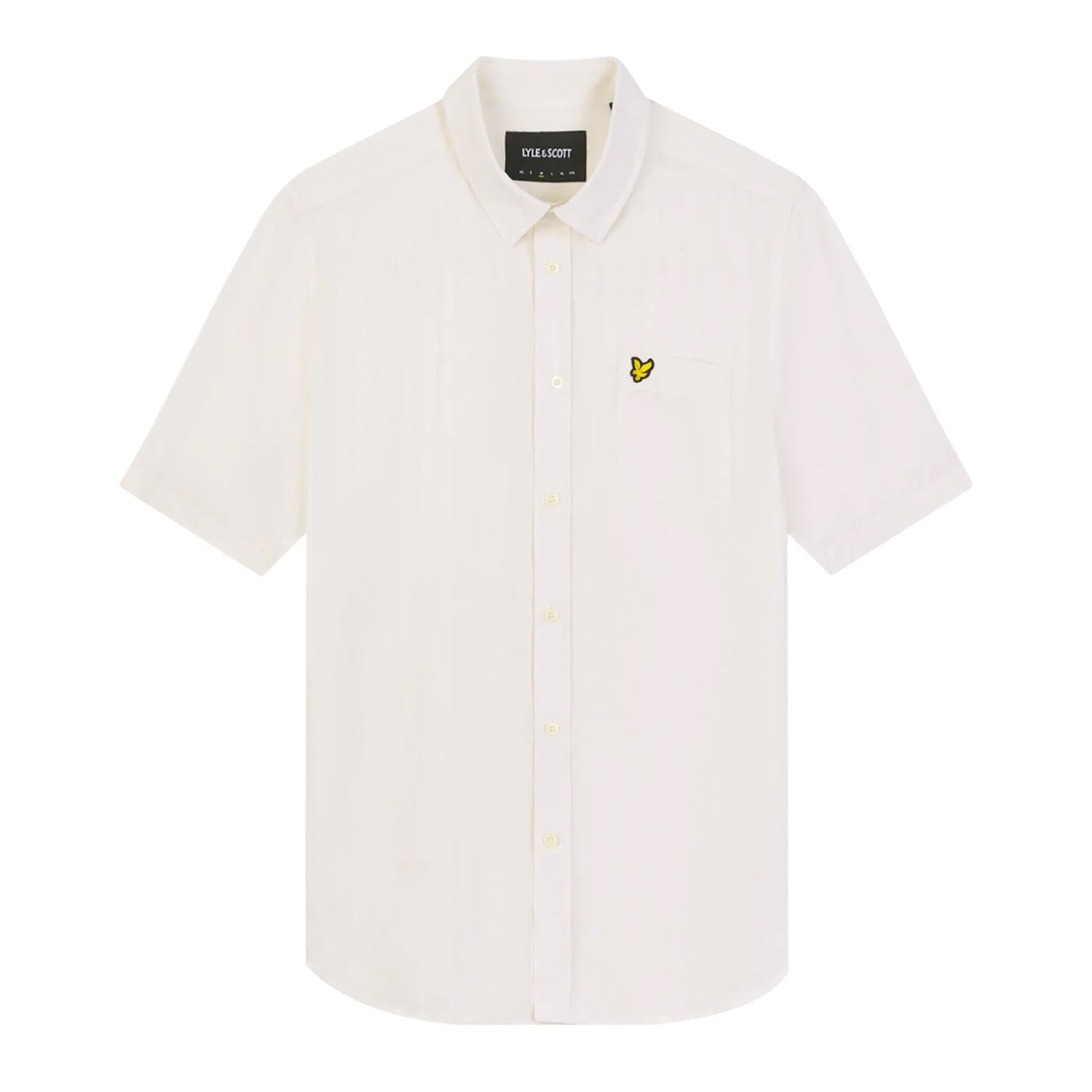 Gunmetal - Front - Lyle & Scott Mens Stripe Textured Short-Sleeved Shirt