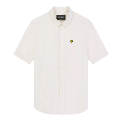 Gunmetal - Front - Lyle & Scott Mens Stripe Textured Short-Sleeved Shirt