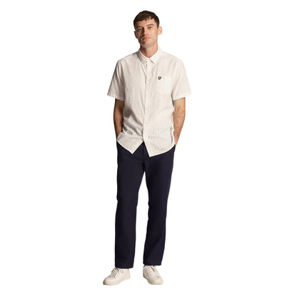 Gunmetal - Lifestyle - Lyle & Scott Mens Stripe Textured Short-Sleeved Shirt