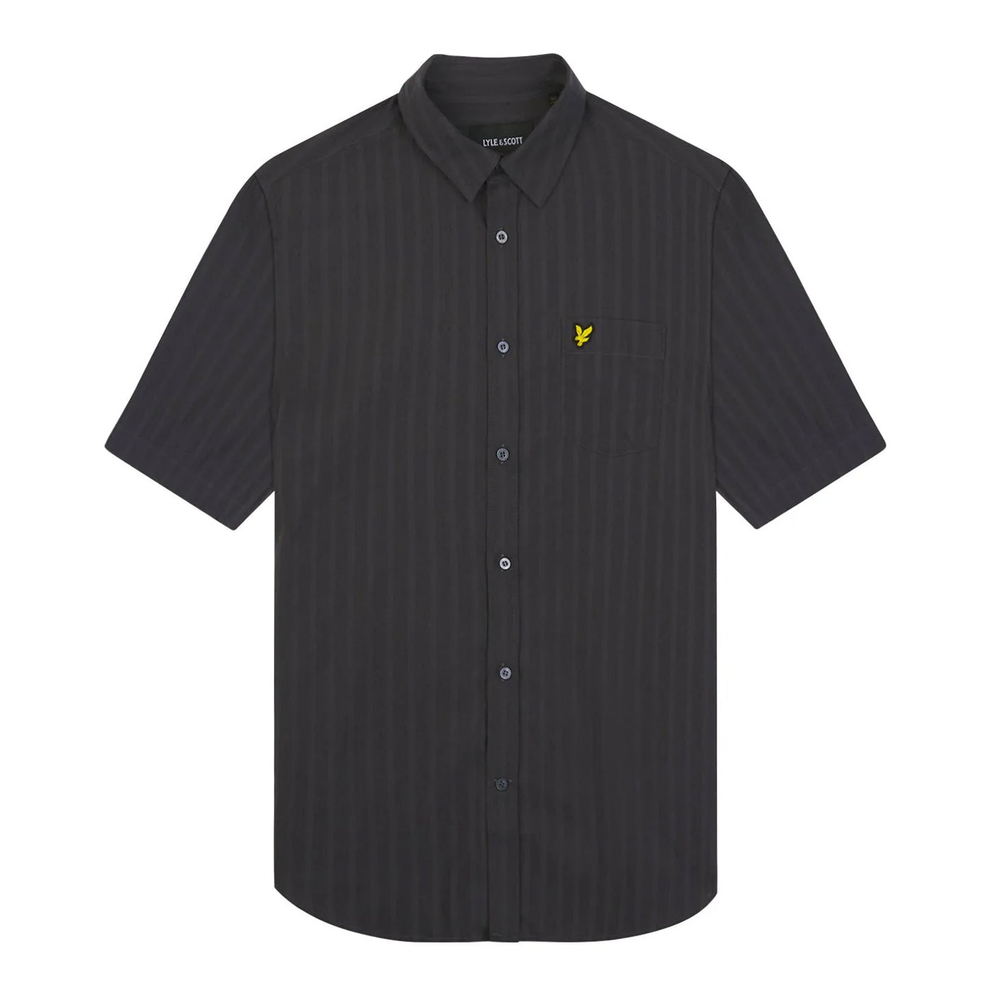 Chalk - Front - Lyle & Scott Mens Stripe Textured Short-Sleeved Shirt