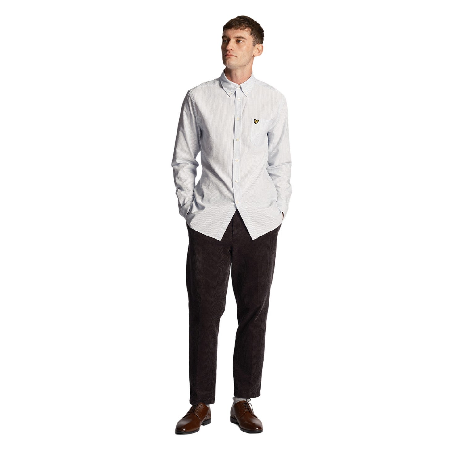 Light Blue-White - Lifestyle - Lyle & Scott Mens Stripe Oxford Shirt