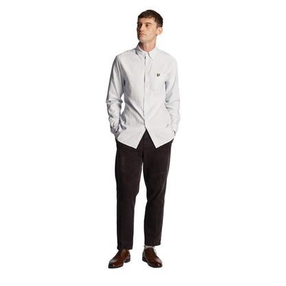 Light Blue-White - Lifestyle - Lyle & Scott Mens Stripe Oxford Shirt