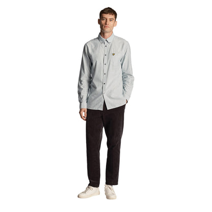 Court Green-White - Lifestyle - Lyle & Scott Mens Stripe Oxford Shirt