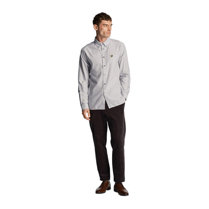 Gun Metal-White - Lifestyle - Lyle & Scott Mens Stripe Oxford Shirt