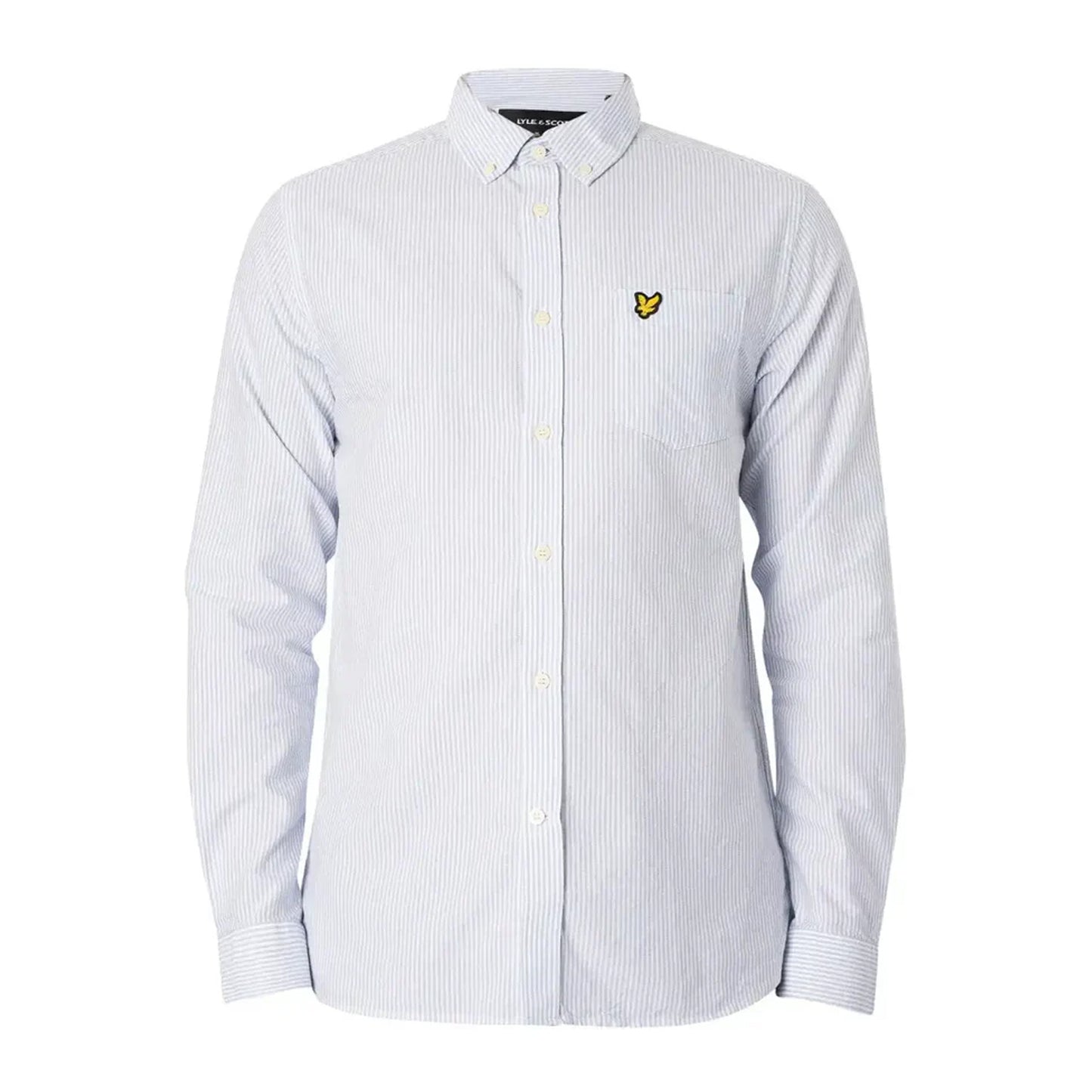 Light Blue-White - Front - Lyle & Scott Mens Stripe Oxford Shirt