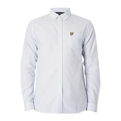 Light Blue-White - Front - Lyle & Scott Mens Stripe Oxford Shirt