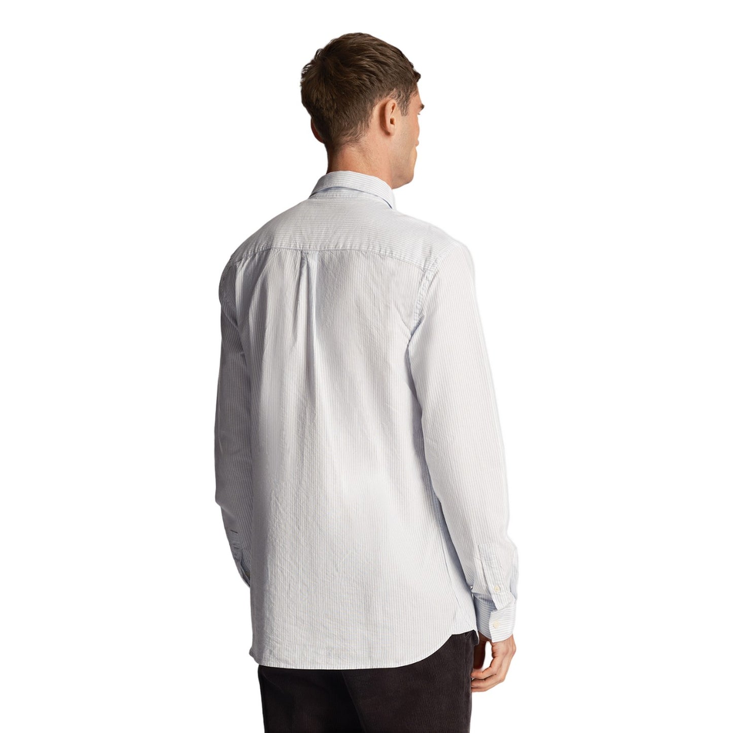 Light Blue-White - Back - Lyle & Scott Mens Stripe Oxford Shirt